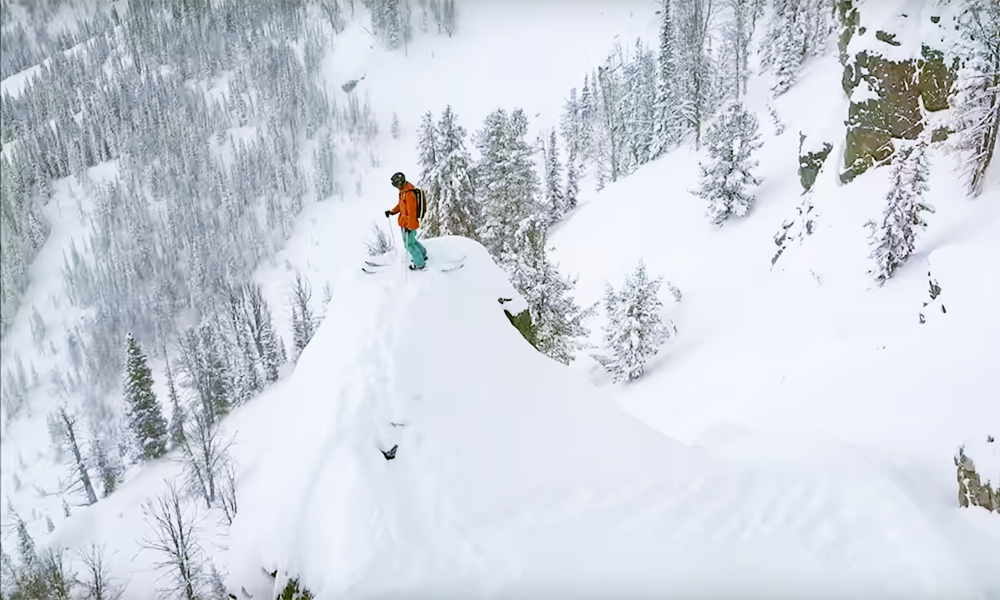 Jackson Hole Skiing, Corbet's Couloir Backflip, Cliff drops and Powder ...