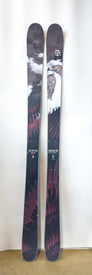 The Icelantic Demo - 23/24 Nomad 95 features striking artwork of a soaring eagle with intricately detailed red and black wings set against a cloudy sky—an all-mountain ski designed for those who want top-tier performance and distinctive style.