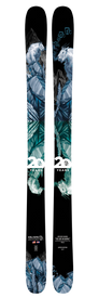 A pair of Icelantic 20 Yr 11/12 Nomad 106 all-mountain skis featuring an illustrated design with a white mountain goat, blue geometric shapes, snow, and "20 years" text. These limited edition skis display distinctive Icelantic branding.