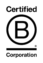 Certified B Corporation logo: A bold letter B inside a circle, with the words Certified above and Corporation below, both in black text on a light background.