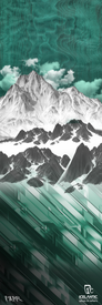 Bring the bold spirit of the outdoors into your space with the 23/24 Pioneer 109 Fine Art Print by Icelantic. This abstract artwork showcases jagged, snow-covered mountains accented by teal geometric streaks and patterns beneath a cloudy sky, with the Icelantic logo featured at the bottom right and “FAITH” inscribed at the lower left. Available as a stunning giclee print or wrapped canvas, this piece is a striking addition to any collection of fine art prints.