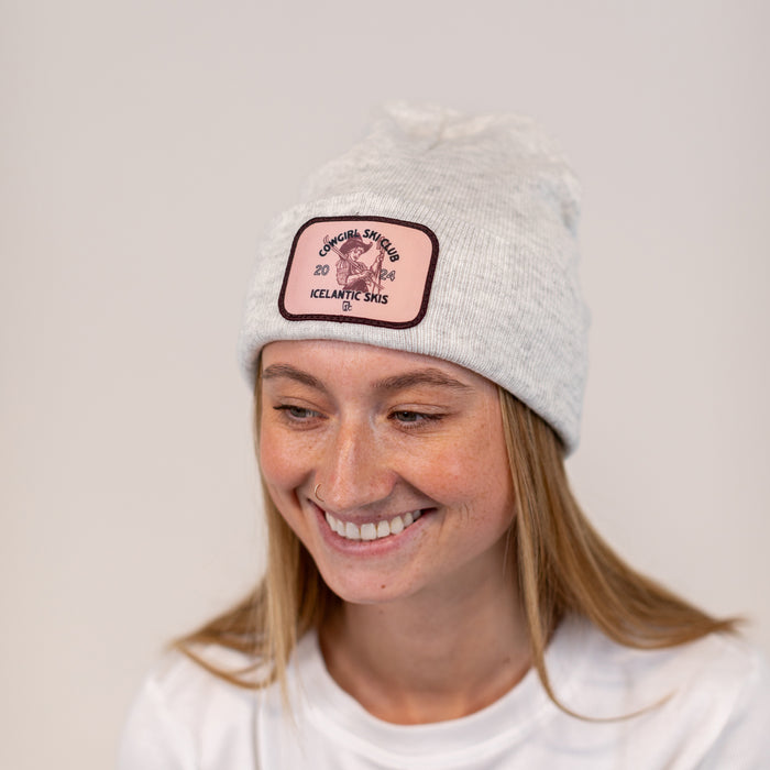 Cowgirl Ski Club Beanie - White Heather