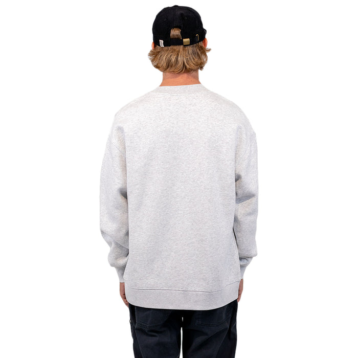 Embroidered One Degree Crew - White Heather