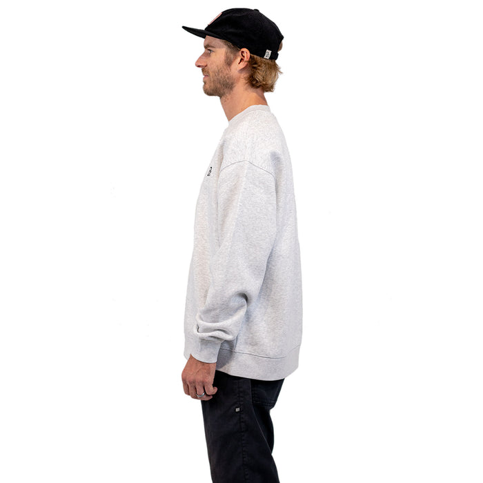 Embroidered One Degree Crew - White Heather