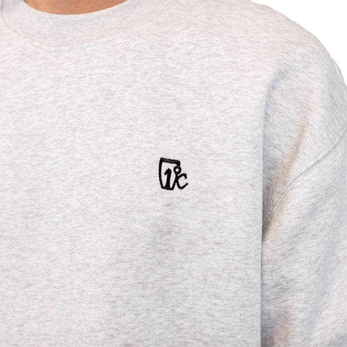 Embroidered One Degree Crew - White Heather