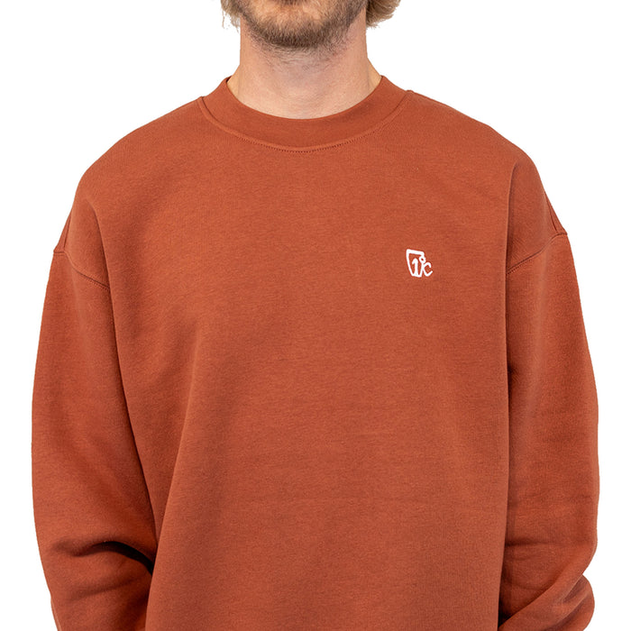 Embroidered One Degree Crew - Clay