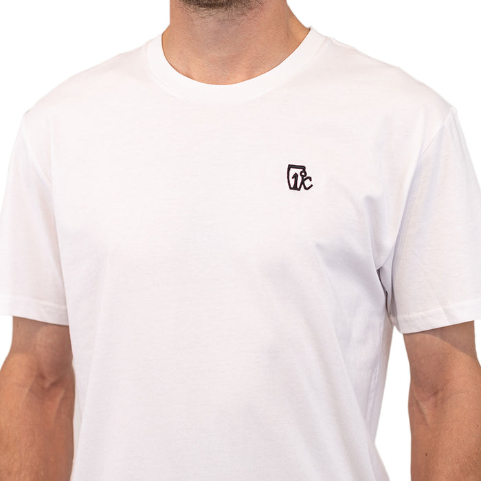 Embroidered One Degree Tee - White