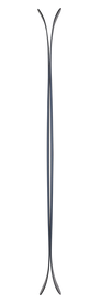 Two black spoons facing each other, their bowls and handles curved outward and mirrored along a vertical axis, forming a symmetrical, abstract shape on a white background—reminiscent of the elegant lines found in Icelantic’s Whiteout Maiden 102 women’s ski.