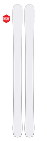 A pair of Icelantic Whiteout Nomad 94 skis from the Whiteout Collection are displayed side by side on a light background. A red "NEW" label appears in the top left corner.