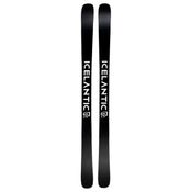 A pair of black Icelantic Skis Torrent 88 skis with the word ICELANTIC written vertically in white on each ski and a small white logo below the text.