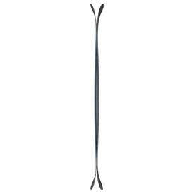 The Icelantic Skis Nomad 106 Whiteout is a symmetrical, black, double-ended ski with flat, rounded tips, shown vertically against a white background.