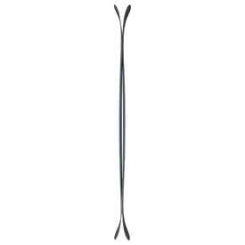 A symmetrical, elongated black object with curved ends, resembling a double-ended spatula or stylized paddle, is shown vertically on a white background—this is the Nomad 94 Whiteout ski by Icelantic Skis.