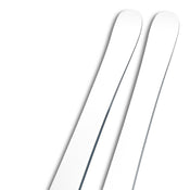 Two Icelantic Skis Nomad 94 Whiteout skis with rounded tips are shown diagonally on a plain white background, with only the upper sections visible.