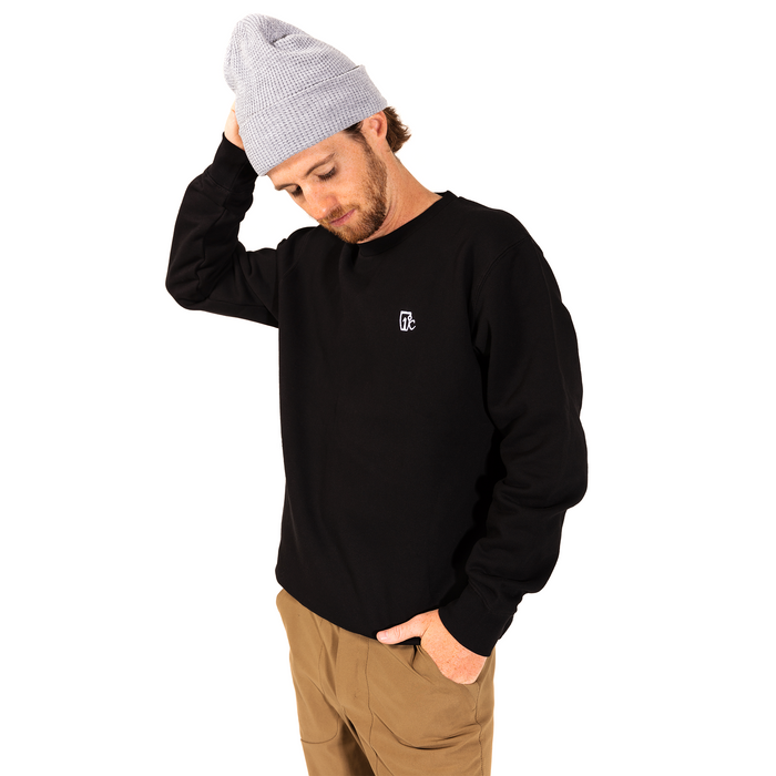 Embroidered One Degree Crew - Black