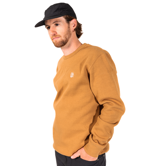 Embroidered One Degree Crew - Camel