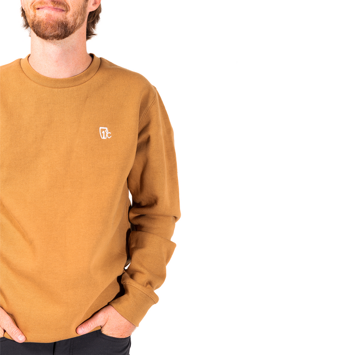 Embroidered One Degree Crew - Camel