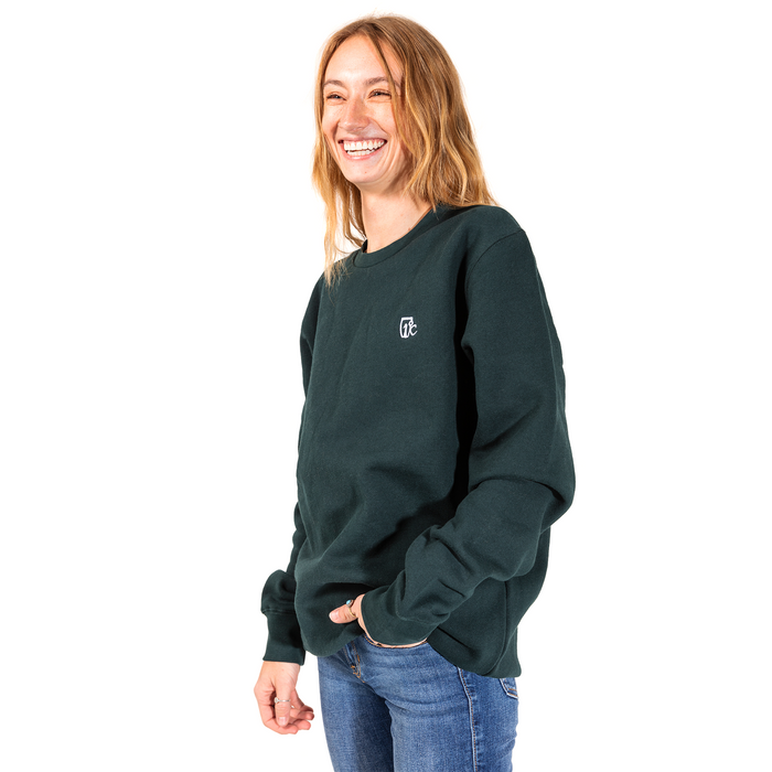 Embroidered One Degree Crew - Pine Green