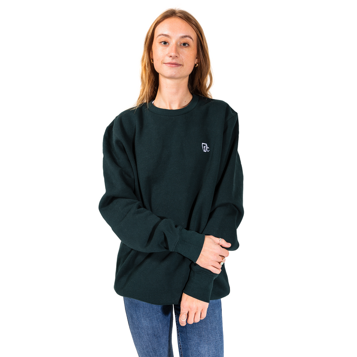 Embroidered One Degree Crew - Pine Green