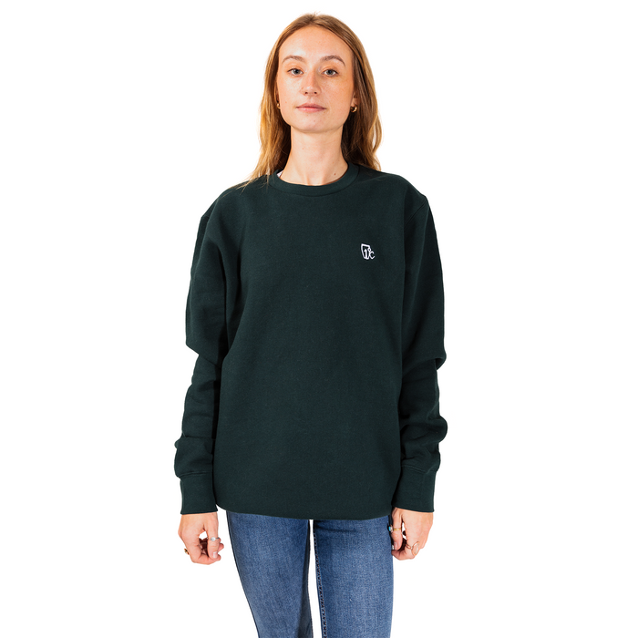 Embroidered One Degree Crew - Pine Green