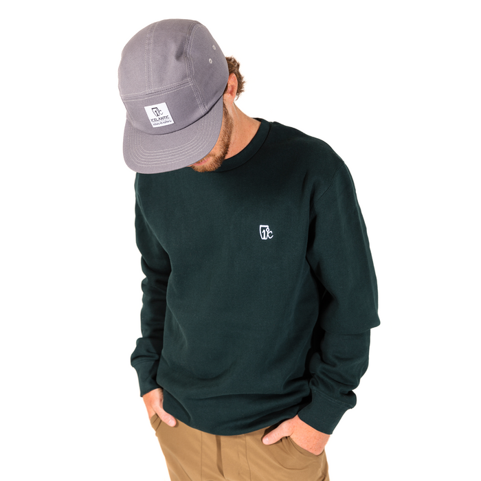 Embroidered One Degree Crew - Pine Green
