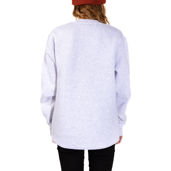 Embroidered One Degree Crew - White Heather