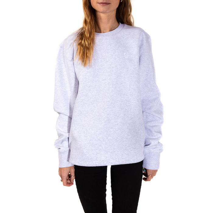 Embroidered One Degree Crew - White Heather