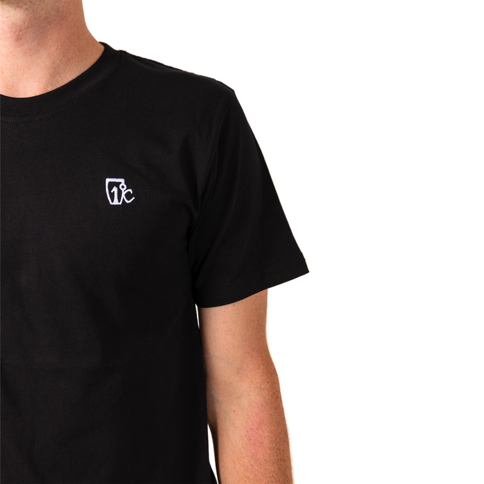 Embroidered One Degree Tee - Black