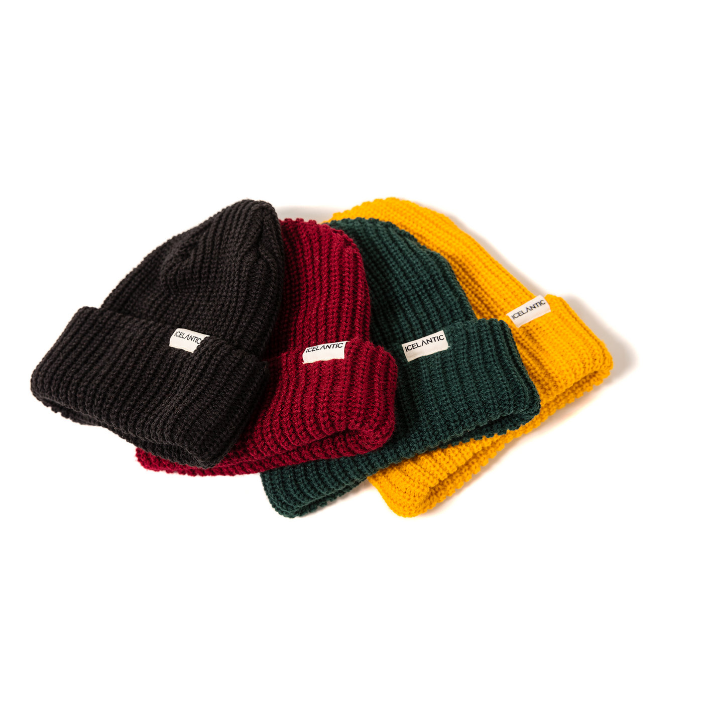 Alexa Chung chunky ribbed mustard merino wool knitted beanie