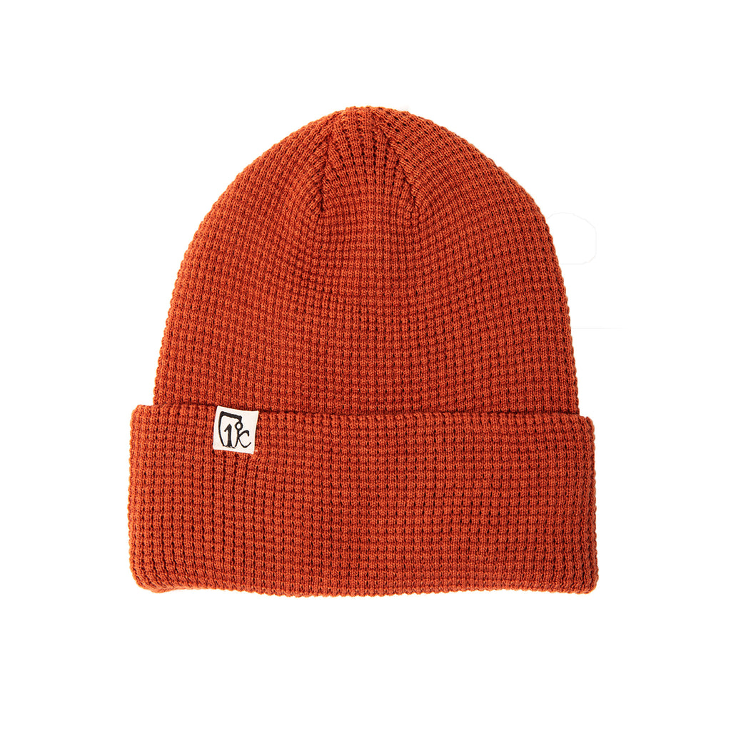 One Degree Waffle Beanie - Red Clay — Icelantic Skis