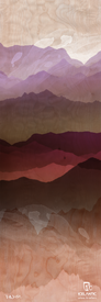 Soft purple, pink, and brown abstract mountain landscape over a wood grain texture, featured on the 19/20 Riveter 95 Fine Art Print by Icelantic Skis. Available as fine art prints or giclee prints on wrapped canvas. Logos and text for Icelantic Skis and artist Parr appear at the bottom.