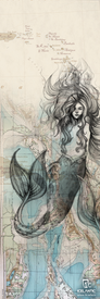 Featuring Icelantic Skis' 20/21 Mystic 107 artwork, this fine art print showcases a hand-drawn mermaid with long, flowing hair seamlessly blending into an antique nautical map of coastlines and water routes. The mesmerizing design creates a mystical and artistic effect, making it a unique addition to any space. Available as high-quality giclee prints or wrapped canvas from Icelantic Skis.