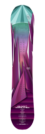 Show off your style on the slopes with the Icelantic 10-Year WOTR Infinity snowboard, featuring a striking geometric mountain design in purple, pink, and teal with sharp peaks set against a gradient sky. This all-terrain deck embodies Icelantic’s renowned craftsmanship and proudly displays "Winter on the Rocks 10 Years" near the base for a bold winter statement.