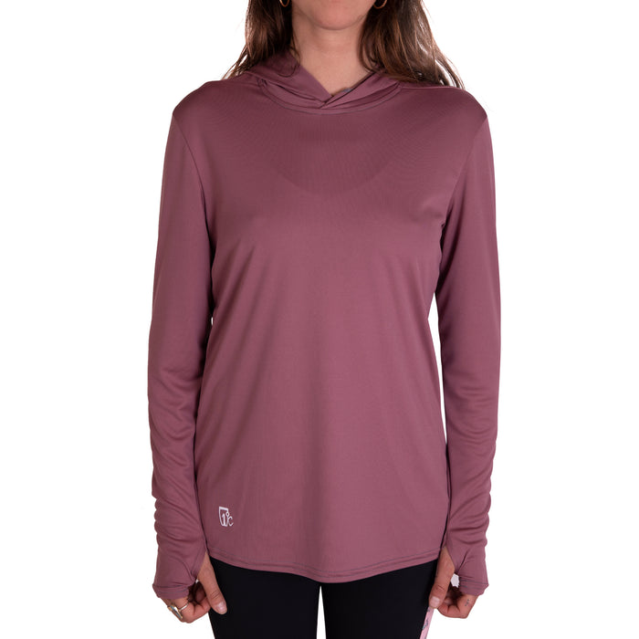 Womens UV Sun Hoodie - Rose Brown — Icelantic Skis